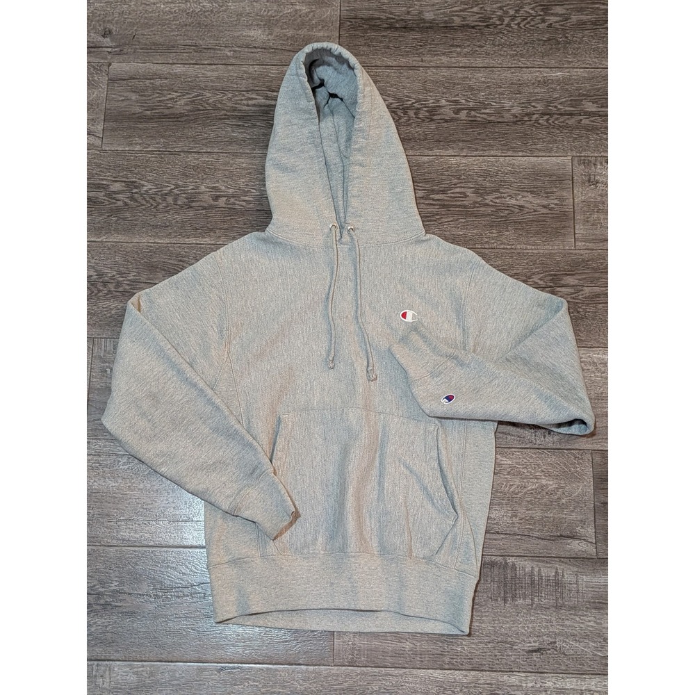 Champion Reverse Weave Hoodie Gray GF68 1IC Mens Small Heavyweight Sweatshirt